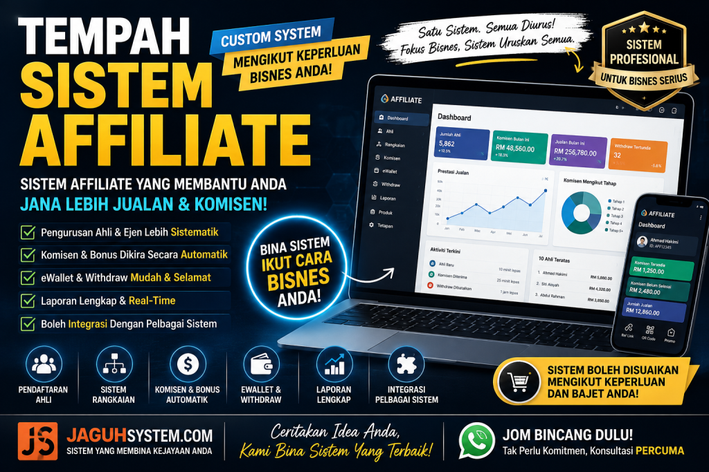 Tempah Sistem Affiliate Untuk Bisnes Anda